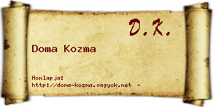Doma Kozma névjegykártya